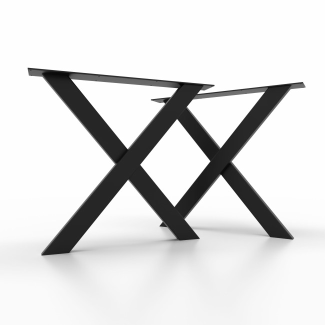 2x Pieds de table en métal  en forme de croix - XS8040