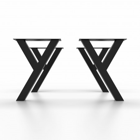 4x Piedi per tavolo in metallo, gambe a forma di Y Y8060
