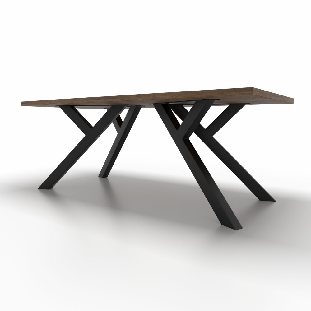 4x Pieds de table en métal - en forme de Y - YL8060