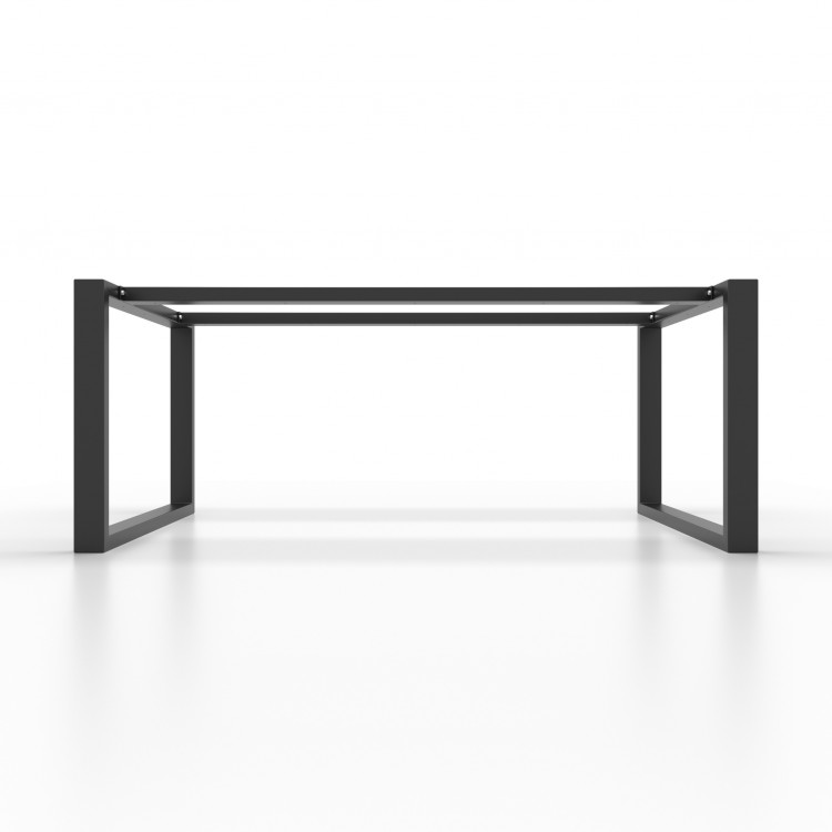 Gambe per tavolo in metallo con doppia barra centrale, piedi a forma di U U2B8040