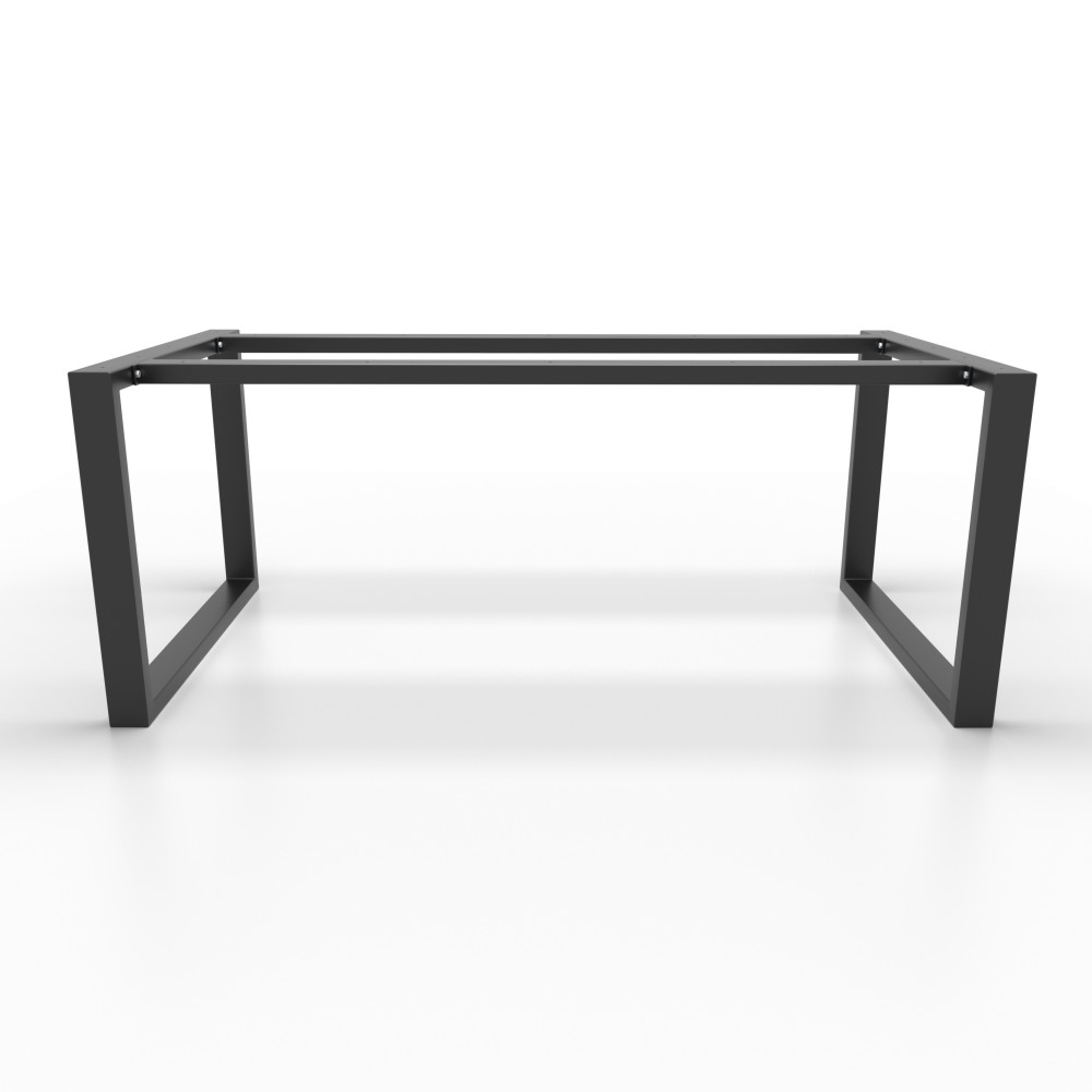 2x Pieds de table en métal avec double barre centrale - en forme de U - U2B8040