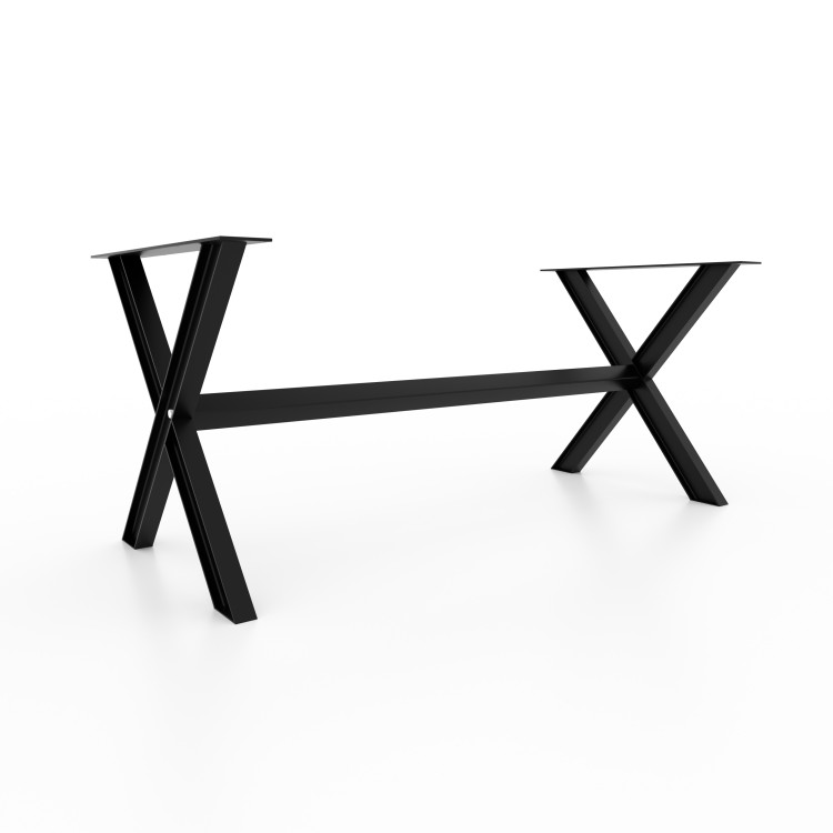 2 x Metal table legs with central bar - X Shaped - XBIPE80