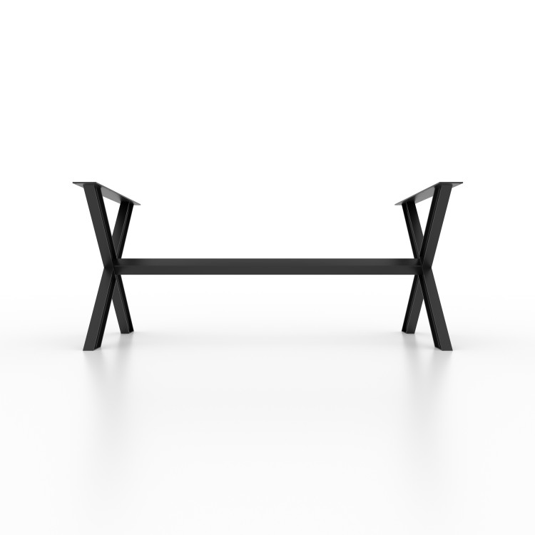 Gambe per tavolo in metallo con barra centrale, piedi a forma di X XBIPE80