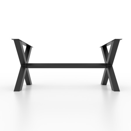 Gambe per tavolo in metallo con barra centrale, piedi a forma di X XB8080
